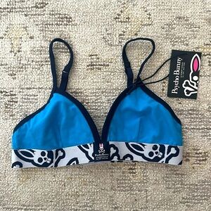 New with tags Psycho Bunny Triangle Bralette Sz M